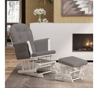 Vidaxl Chaise Berçante Avec Repose-Pied Gris Foncé Tissu Gris