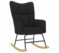 vidaXL Chaise à bascule Noir Tissu, chaise, chaise de relaxation, fauteuil relax, chaise de salon, bascule, chaise en tissu,