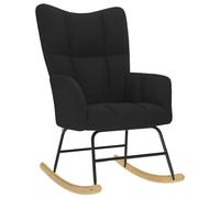 vidaXL Chaise à Bascule Noir Tissu, Chaise, Chaise de Relaxation, Fauteuil Relax, Chaise de Salon, Bascule, Chaise en Tissu, Chaise à Bascule en Tissu