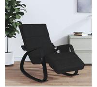 vidaXL Chaise à Bascule Noir Tissu, Chaise, siège de Salon, Bascule, Chaise de Salon, Chaise de Relaxation, Chaise de Relaxation, Chaise en Tissu