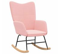 vidaXL Chaise à bascule relaxante en tissu sherpa rembourrée rose