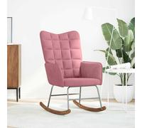 vidaXL Chaise à Bascule Rose Velours, Chaise, Chaise de Salon, Chaise de Relaxation, Chaise Longue, siège de Salon, Chaise de Relaxation