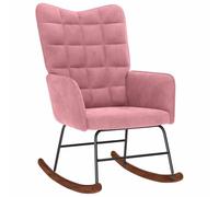 vidaXL Chaise à Bascule Rose Velours, Chaise, Chaise de Salon, Chaise de Relaxation, Chaise Longue, siège de Salon, Chaise de Relaxation