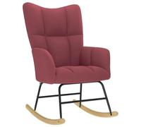 vidaXL Chaise à Bascule Rouge Bordeaux Tissu