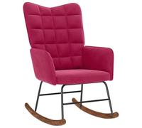 vidaXL Fauteuil à bascule Chaise de salon Velours Rouge bordeaux
