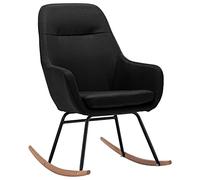 vidaXL Chaise à Bascule Siège à Bascule de Salle de Séjour Fauteuil à Bascule de Salon Meuble de Salle de Séjour Intérieur Maison Noir Tissu