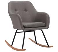 vidaXL Chaise à Bascule Siège à Bascule de Salle de Séjour Fauteuil à Bascule de Salon Meuble de Salle de Séjour Maison Intérieur Gris Clair Tissu