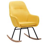 vidaXL Chaise à Bascule Siège à Bascule de Salle de Séjour Fauteuil à Bascule de Salon Meuble de Salle de Séjour Intérieur Maison Jaune Moutarde Tissu