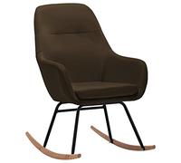 vidaXL Chaise à Bascule Siège à Bascule de Salle de Séjour Fauteuil à Bascule de Salon Meuble de Salle de Séjour Intérieur Maison Marron Tissu