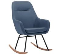 vidaXL Chaise à Bascule Siège à Bascule de Salle de Séjour Fauteuil à Bascule de Salon Meuble de Salle de Séjour Intérieur Maison Bleu Tissu