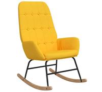 vidaXL Chaise à Bascule Siège de Détente Fauteuil à Bascule Chaise de Relaxation Chaise de Détente Salon Salle de Séjour Jaune Moutarde Tissu