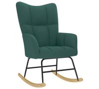 vidaXL Chaise à Bascule Vert foncé Tissu, Chaise, Chaise de Relaxation, Fauteuil Relax, Chaise de Salon, Bascule, Chaise en Tissu