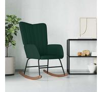 vidaXL Chaise à bascule Vert foncé Velours