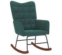 vidaXL Chaise à bascule Vert foncé Velours, chaise, chaise de salon, chaise de relaxation, chaise longue, siège de salon, 4016834
