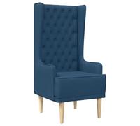 vidaXL Chaise à Dossier Haut avec Boutons capitonnés Bleu Tissu
