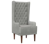 vidaXL Chaise à Dossier Haut avec Boutons capitonnés Gris Clair