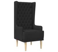 vidaXL Chaise à Dossier Haut avec Boutons capitonnés Noir Tissu