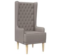 vidaXL Chaise à Dossier Haut avec Boutons capitonnés Taupe Tissu