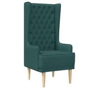 vidaXL Chaise à Dossier Haut avec Boutons capitonnés Vert foncé Tissu