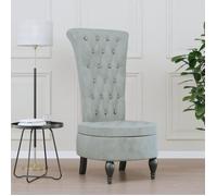 vidaXL Chaise à dossier haut – Velours gris clair, conception de bouton