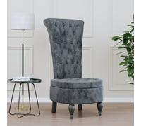 vidaXL Chaise à dossier haut gris foncé velours conception de bouton