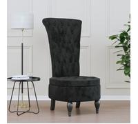 vidaXL Chaise à dossier haut – Velours noir – Conception de bouton