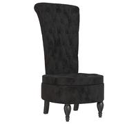vidaXL Chaise à dossier haut noir velours conception de bouton 352468