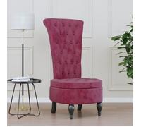 Vidaxl Chaise À Dossier Haut Rouge Bordeaux Conception De Bouton Rouge