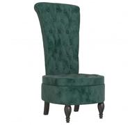 Chaise à dossier haut vert foncé velours conception de bouton