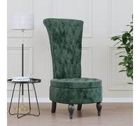 Chaise à dossier haut vert foncé velours conception de bouton