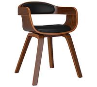 vidaXL Chaise à manger Bois courbé similicuir Noir H 70 cm