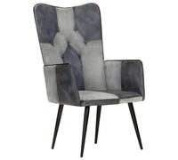 Fauteuil echt leer grijs