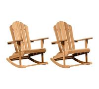 vidaXL Chaise Adirondack à Bascule 2 pc Marron Bois de Teck Massif