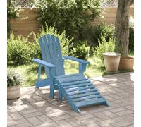 Vidaxl Chaise Adirondack Avec Pouf Bleu Bois Massif De Sapin