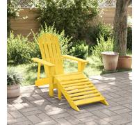 Vidaxl Chaise Adirondack Avec Pouf Jaune Bois Massif De Sapin