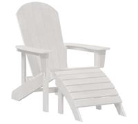 Vidaxl Chaise Adirondack Blanche Avec Repose-Pieds