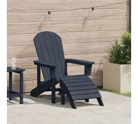 Vidaxl Chaise Adirondack Avec Repose-Pieds Bleu Marine Hdpe
