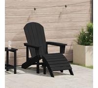 Vidaxl Chaise Adirondack Avec Repose-Pieds Noire Hdpe