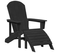 Vidaxl Chaise Adirondack Avec Repose-Pieds Noire Hdpe