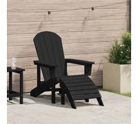 Vidaxl Chaise Adirondack Avec Repose-Pieds Noire Hdpe