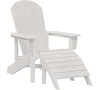 vidaXL Chaise Adirondack Blanche avec Repose-Pieds