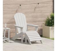Vidaxl Chaise Adirondack Blanche Avec Repose-Pieds