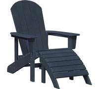 Vidaxl Chaise Adirondack Avec Repose-Pieds Bleu Marine Hdpe