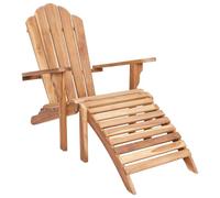 vidaXL Chaise Adirondack de Jardin avec Repose-Pieds Naturel