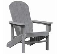 vidaXL Chaise Adirondack 74x82x91 cm HDPE Gris clair