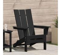 vidaXL Chaise Adirondack pliante noire Confortable Mobilier d'extérieur Durable Résistant aux intempéries Design Idéal 42006619 Noir