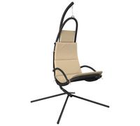 Vidaxl Chaise Balançoire De Jardin Et Coussin Crème Tissu Oxford/Acier