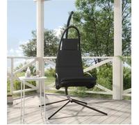 vidaXL Chaise balançoire jardin coussin gris foncé tissu Oxford-acier 362729