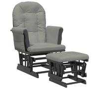 Vidaxl Chaise Berçante Avec Repose-Pied Gris Clair Tissu Gris