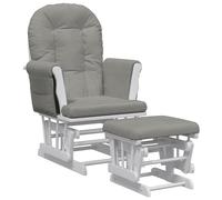 Vidaxl Chaise Berçante Avec Repose-Pied Gris Clair Tissu Gris